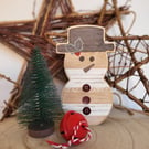 Unique hand painted wooden snowman