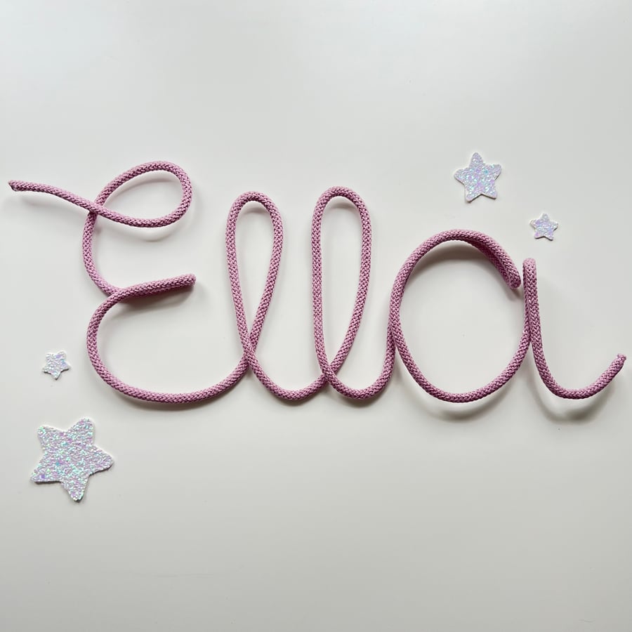 Custom Knitted Wire Name – Personalised Gift – Up to 4 Letters Name