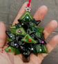 Handmade Fused Glass 3D Christmas Tree Hanging Decoration - Festive Gift - Image 9