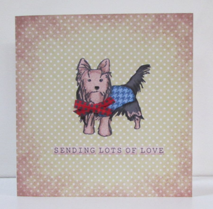 Tartan Terrier Sending Love Card