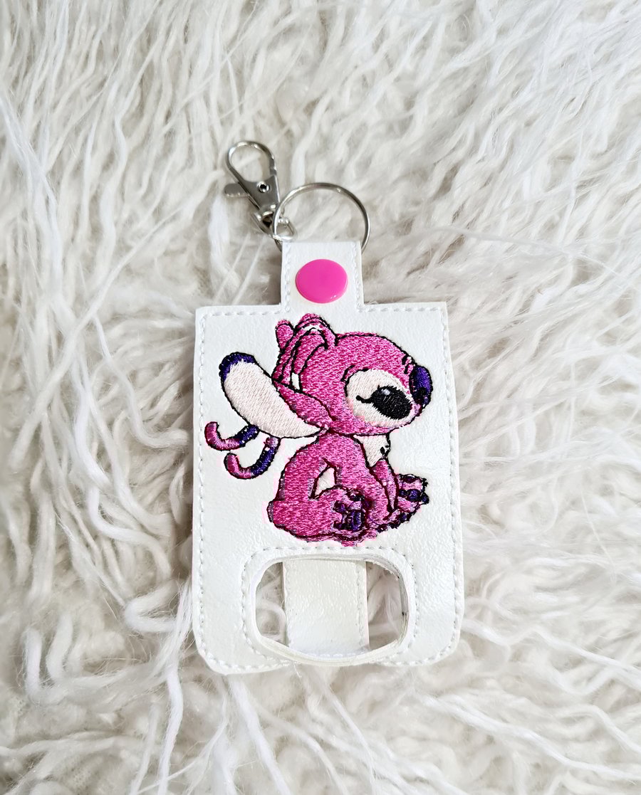 Embroidered Personalised Inhaler Carry Case keyring Angel Stitch