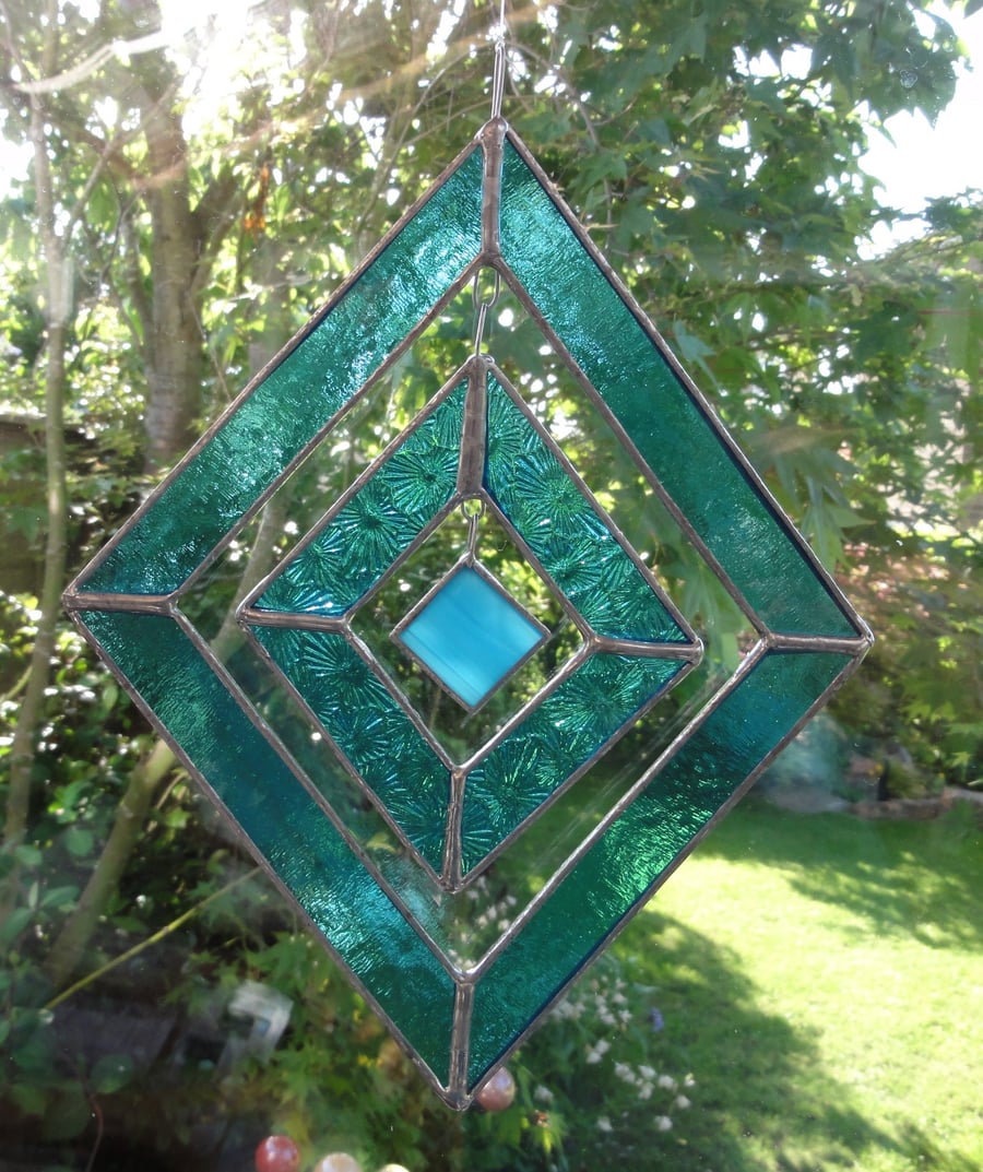 Three Diamond Suncatcher - Turquoise
