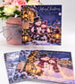 Festive Winter Scenes Christmas Cards – Pack of 4 Square 14 cm with Envelopes
