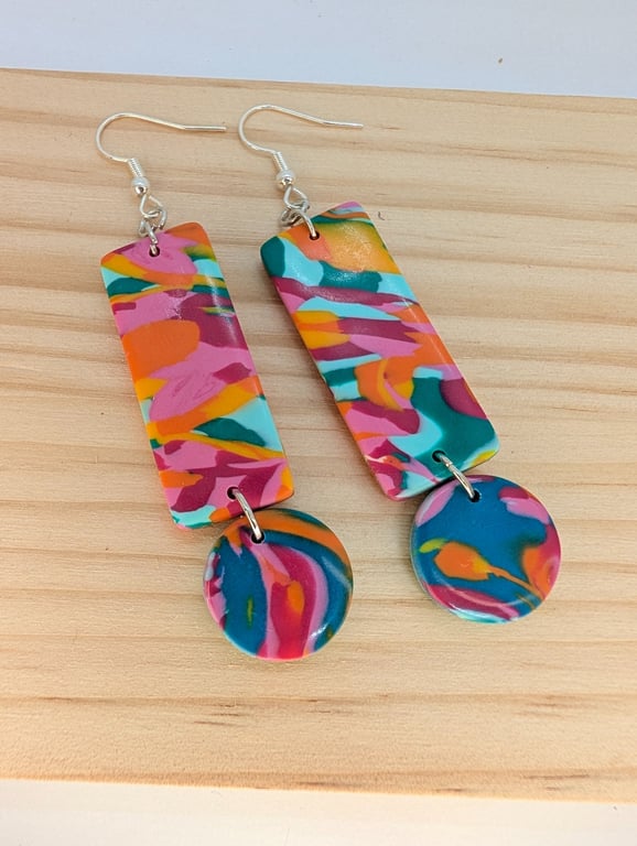 Splashes of colour drop earrings 