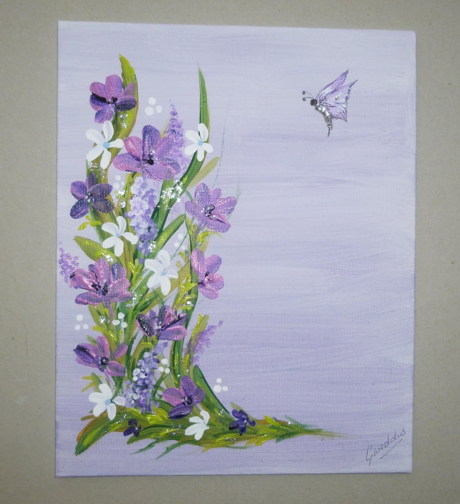 original floral art acrylic painting ( ref FA 246 D2 )
