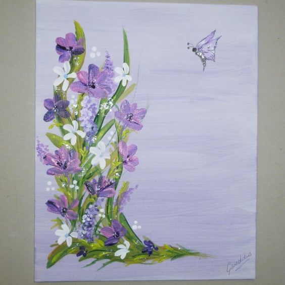 original floral art acrylic painting ( ref FA 246 D2 )