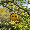 Needle Felted Small Queen Bee bauble hanging decoration - Christmas - handmade