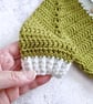 Handmade Green & White Crochet Christmas Baby Set – Newborn - Image 6
