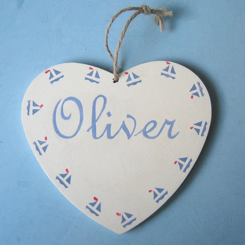 Boy's Gift Personalised Heart Hanger