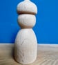 5 x Rounded  body 7cm peg dolls Lady in  Hat beechwood  EN71 1-2-3 certified - Image 1