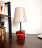 Padauk Wood Bedside Lamp with Shade - Handmade Table Light UK