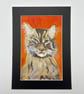 Original painting of a cat . 5x7" in acrylics pet portrait  - Image 2
