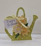 Handmade Watering Can Birthday Card - Layered Floral Garden Greeting 6x6"