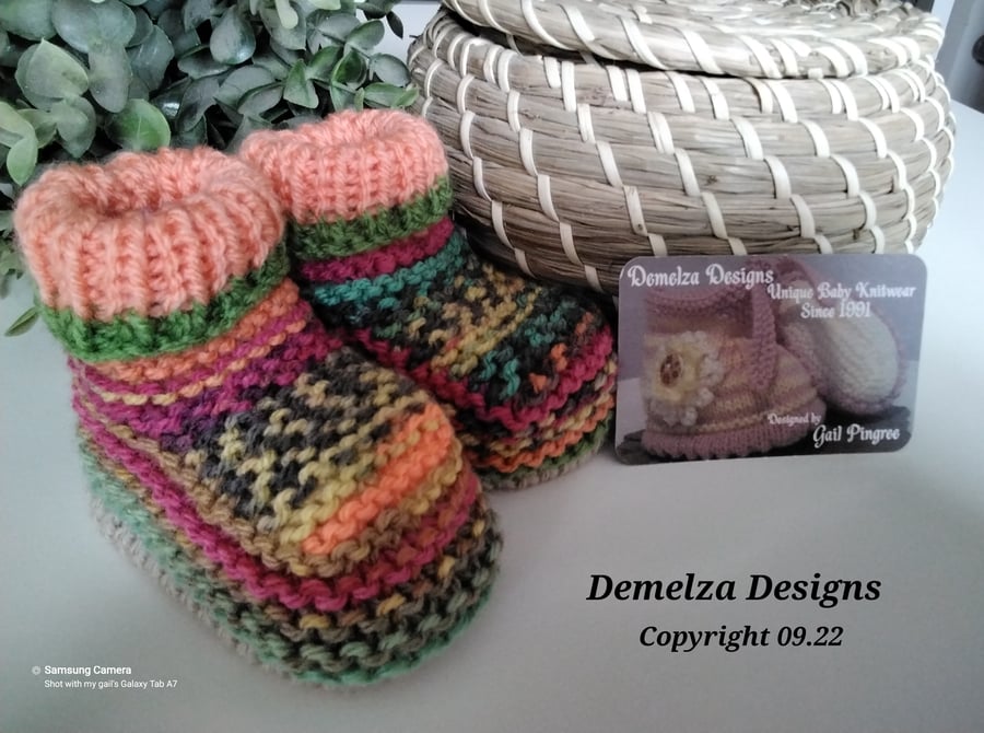 Designer Baby Gender Nutral Booties- Shoes 0-3 months size 