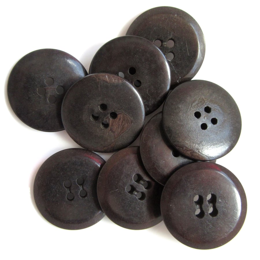 9 x Large Brown Buttons