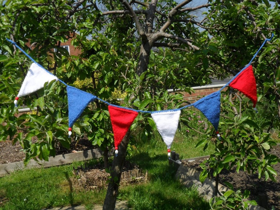 Bunting - hand knitted and beaded bunting