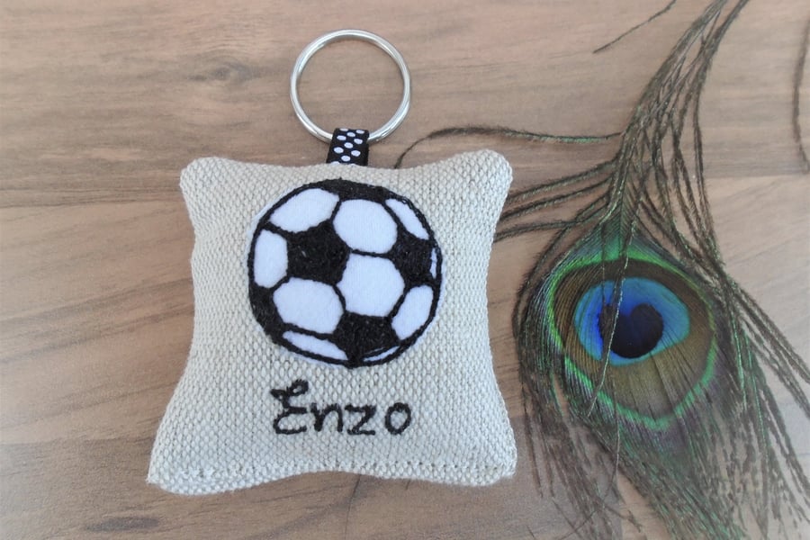 Football Custom Keyring with Optional Lavender Scent - Choice of Personalisation