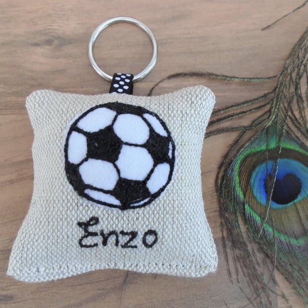 Football Custom Keyring with Optional Lavender Scent - Choice of Personalisation