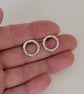 Hammered Silver Circle Stud Earrings - Image 9