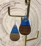 Walnut Wood & Resin Teardrop Earrings. - Image 2