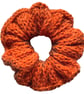 Knitted Scrunchie Orange Brown Double Sided Set of 3 Handmade Scrunchies - Image 3