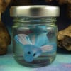 Spring Sale ..Tiny Swimming Dragon 'Mia' in jar of 'water' OOAK Sculpt