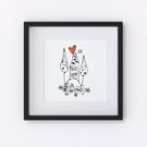 House In The Forest illustration, Giclee print