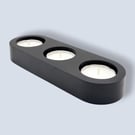 Black Modern Triple Tealight Candle Holder Handmade Home Decor Gift