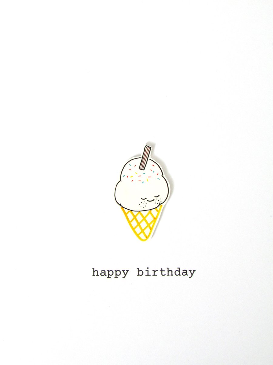 birthday card  - handmade ice cream cone birthday card