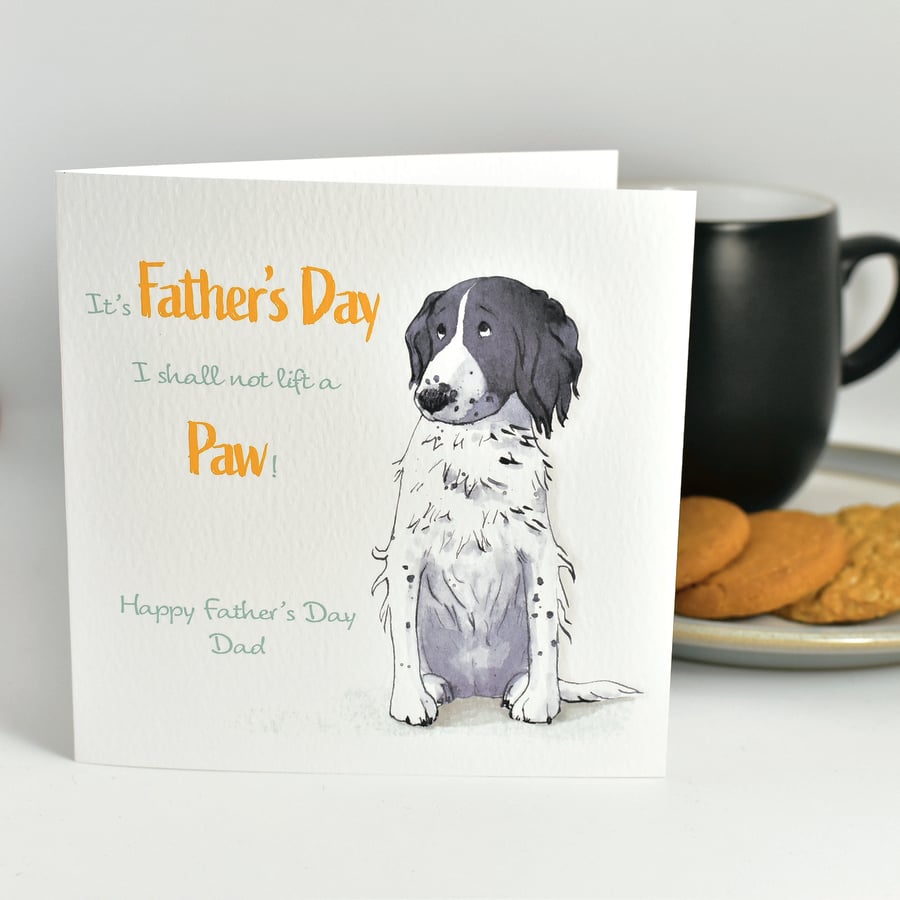 Father's Day Card, Dad, Grandad, Springer Spaniel, Working Dog, Gun Dog