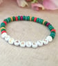 "fearless" mixed howlite stretch bracelet  - Image 4