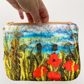 Saltburn poppies makeup, Jewellery, toiletries bag, pencil case or kindle pouch.