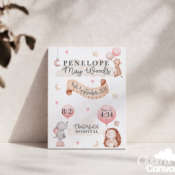 Personalised Baby Birth Announcement Print