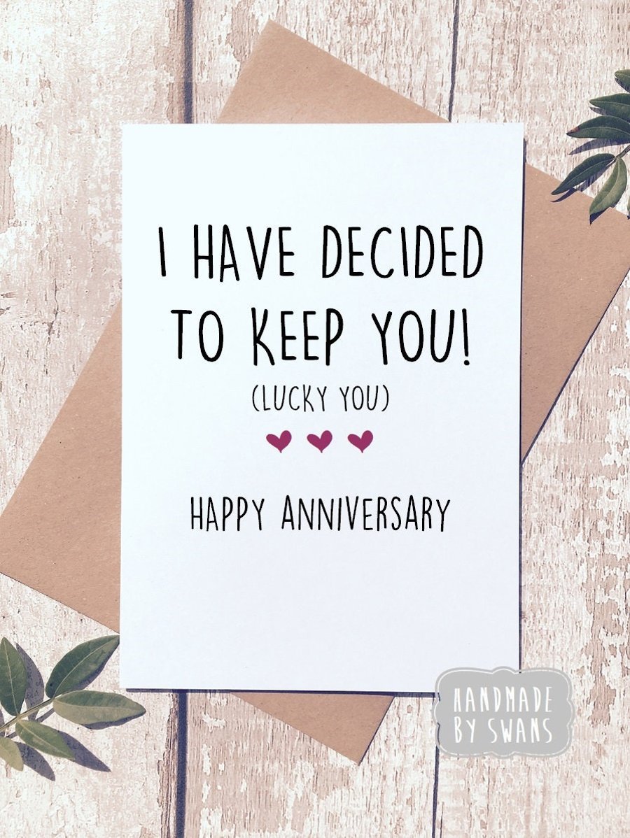 Happy Anniversary card, card for husband, card for wife, funny anniversary, card