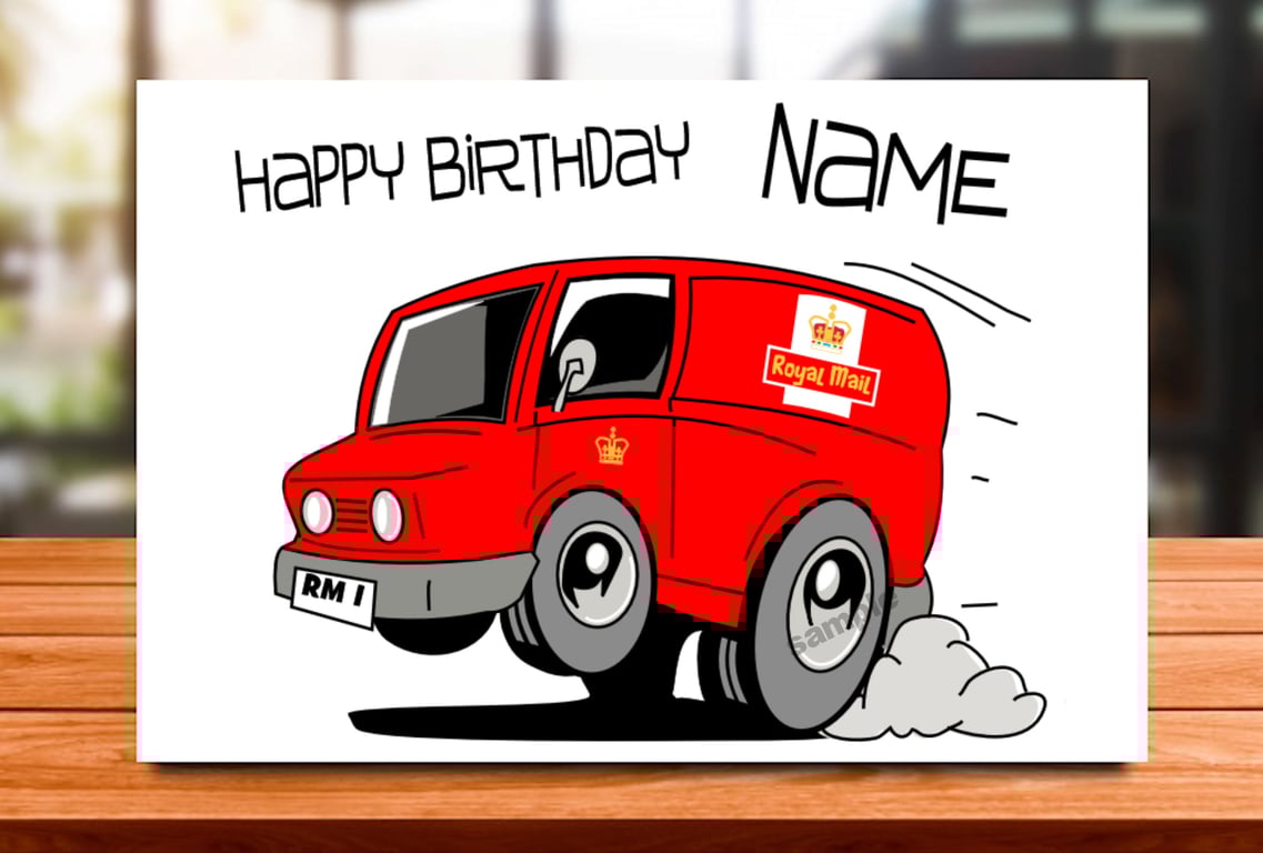 Personalised Royal Mail Birthday Card, Postman, Brother, Bestie, Dad, Mum Sister