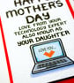 Funny Mothers Day Card, Joke Computer Mum, Mom Card From Daughter, Teenager - Image 2