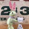 Pastel Green Bunny The Little Hand Embroidered Felt Rabbit  