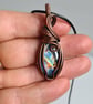 Multicoloured Natural Labradorite Copper Necklace Pendant Gift Crystal Jewellery - Image 5