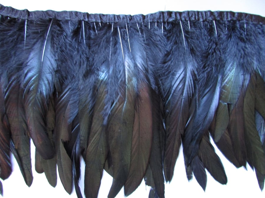 Top Quality Coque Feather Fringe sold by the metre for sewing costume millinery 