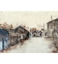 Maker Heights  Artillery Sheds Mixed Media Painting on Yupo paper Mounted - Image 1