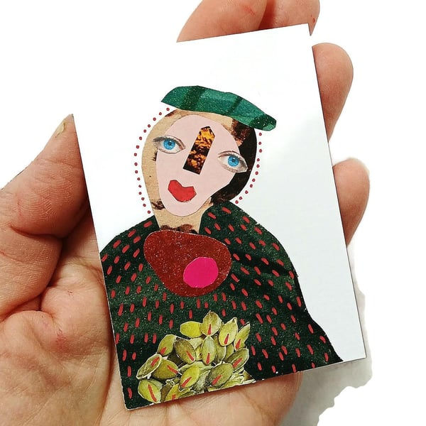 Collage ACEO Miniature Surreal Artwork Mixed Media Quirky Weird Original Art