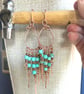 Boho copper dangly earrings - Image 1