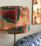 Abstract Earthy Tones Mid Century Style Lampshade in Retro Brown Teal fabric - Image 1