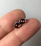 Garnet stud earrings sterling silver , gemstone studs pinky red - Image 5