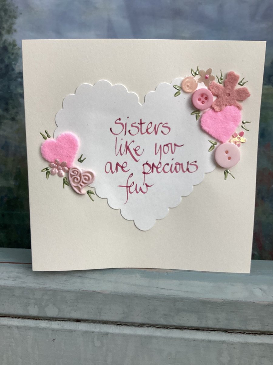 Handmade birthday card.Sister card.Birthday card.Friendship card.