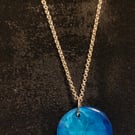 resin pendant with silver style chain