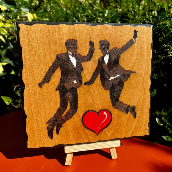 Same sex romantic wooden sign