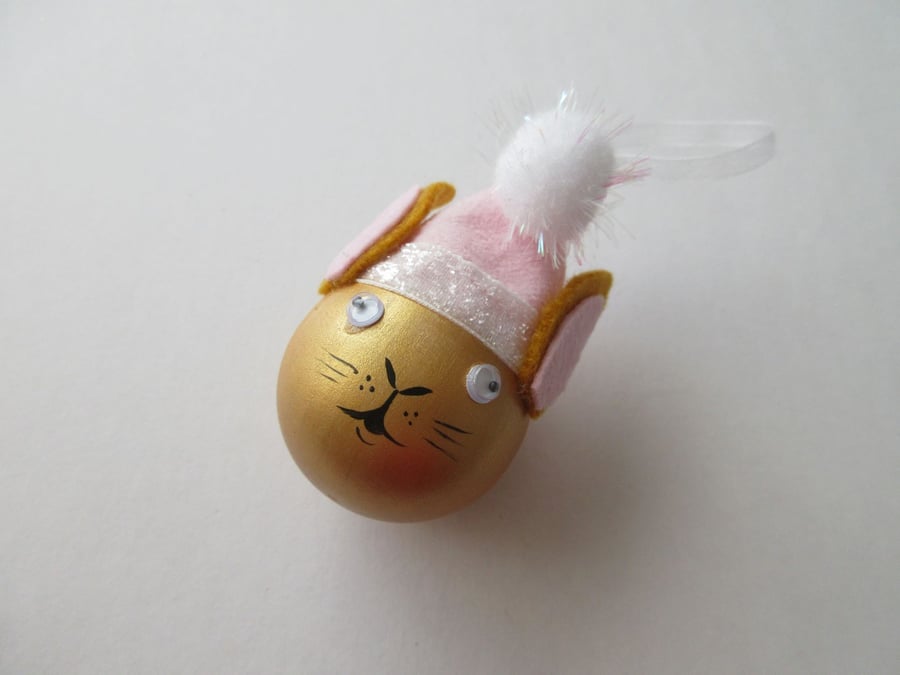 Bunny Christmas Bauble Rabbit Head Decoration for Christmas Tree