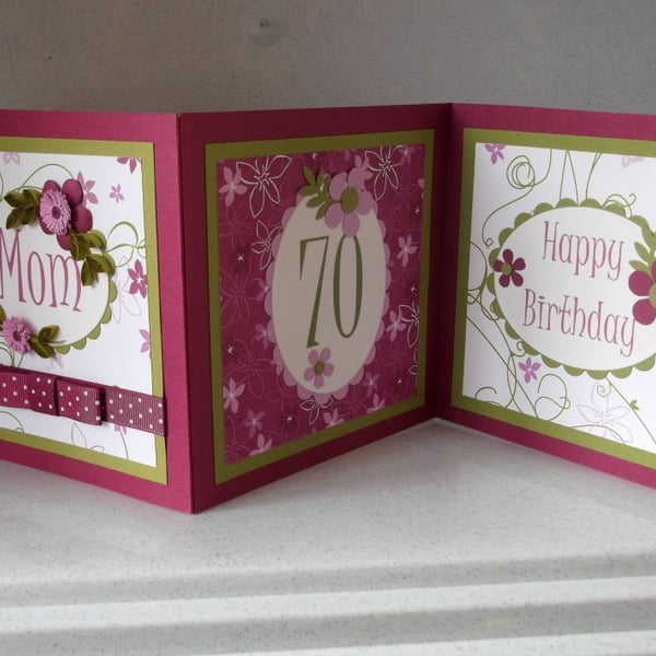 70th birthday card, handmade quilled personalis... - Folksy