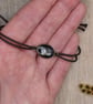 Adjustable Resin Bracelet with Real Blackthorn Flower, Waxed Cotton Cord - Image 4